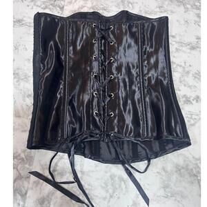Costumes USA Corset Top S/M Black Lace Up Hooks Goth Coquette Witchy Whimsygoth